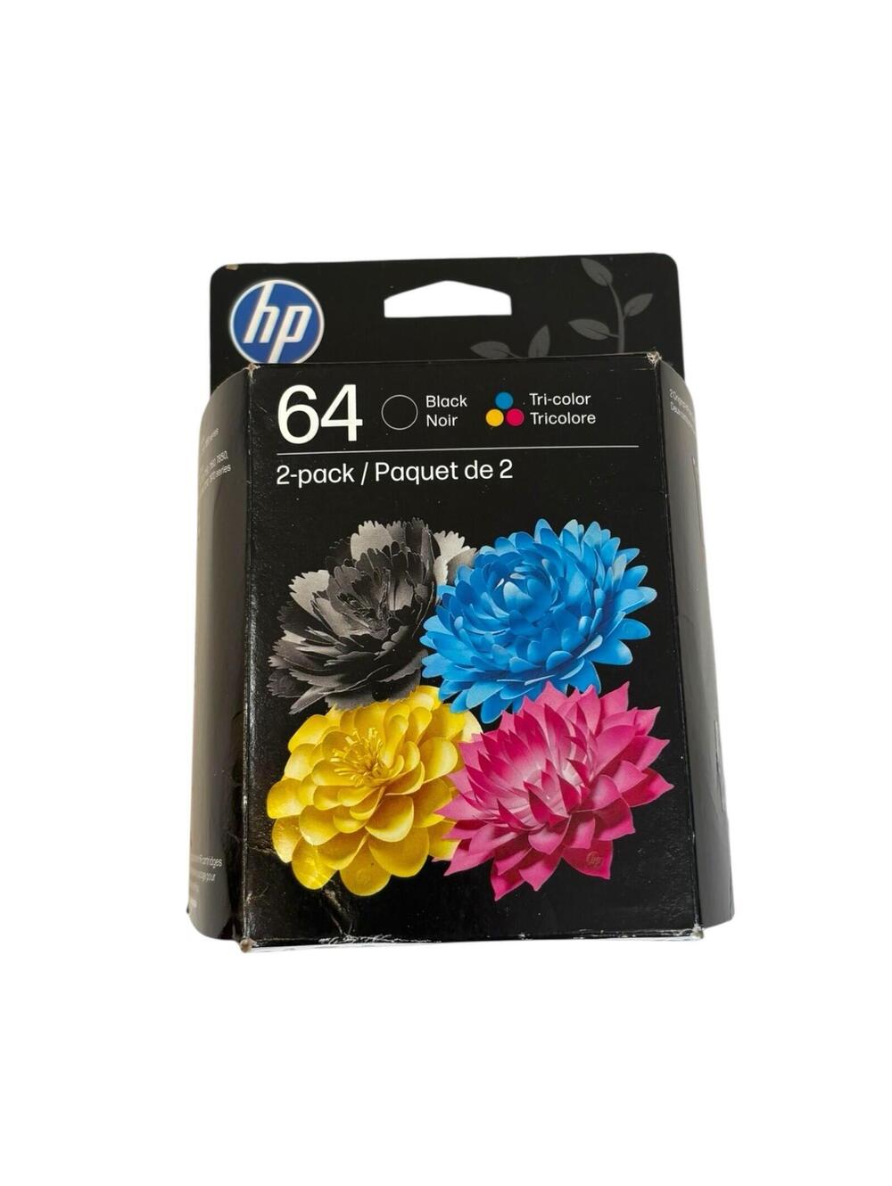 HP 64 Black/Tri-Color Ink Cartridges 2-Pack - EXP. 10/2027 - NEW IN BOX!